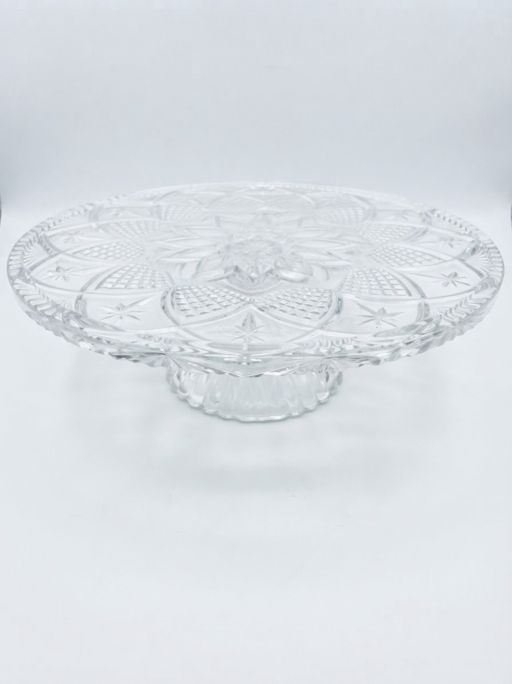 Vintage Classic Clear Glass Cake Stand - Elegant Pedestal Serving Plate